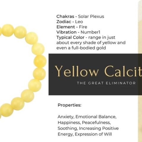 Divinity Natural Pure Certified Yellow Calcite 8mm Unisex Bracelets Super AAA Quality for Healing Meditation Success and Abundance (Yellow Calcite Bracelet)
