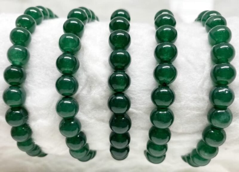 Natural Green Jade Real Pure Crystal Certified 8 mm Bracelet for Men and Women for Good Luck, Love, Abundance, Healing and Meditation