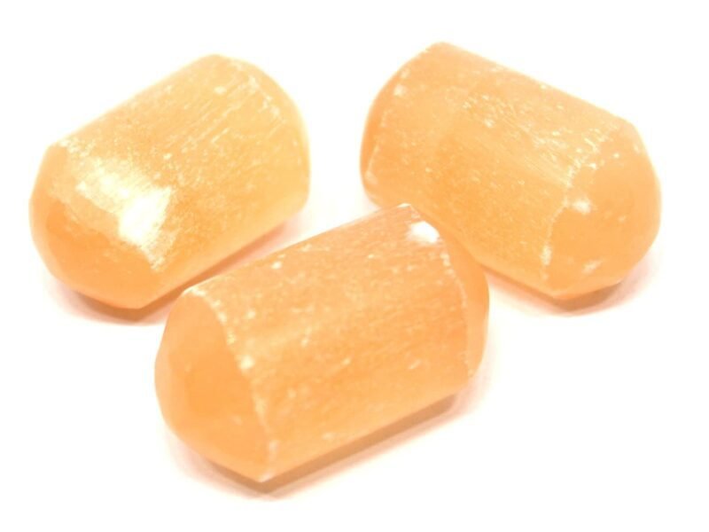 Orange Selenite Natural Healing Crystal Tumble Stone (Value Pack of 2 AAA Grade Natural Tumbles)