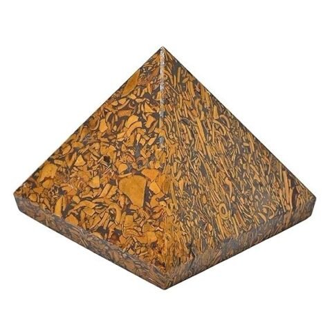 Divine Natural Mariyam Jasper Certified Pyramid - 2" Inch Crystal Certified Pyramid for Positive Energy, Vastu, Reiki, Feng Shui and Chakra Healing Energy Balancing