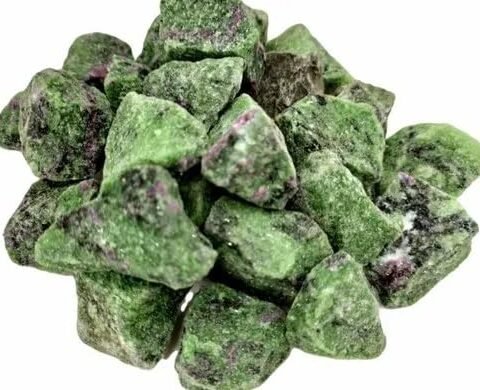 Natural Rought Raw Crystal Stones for Meditation, Healing, Feng Shui, Chakra Healing, Decor and Manifesting Abundance - 100 Grams (Natural Ruby Zoisite)