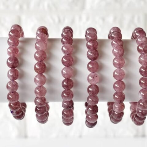 Lab Certified AAA Grade Natural Pink Tourmaline (Rubellite) Unisex Bracelet 8mm Strechable Original Real Crystal Bracelet For Communication, Stress Relief & Meditation