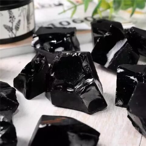 Natural Black Obsidian Raw Rough Stones | 200 Grams Plus Pack of 1 to 4 Beautiful Natural Raw Stones depending on Raw Crystal Stone Size | Hand Picked and Cleaned