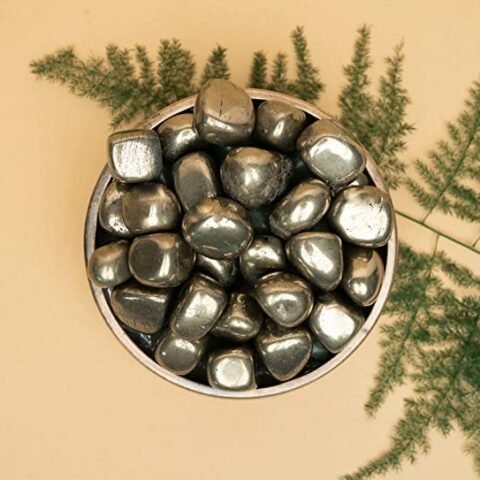 Pyrite Tumble Natural AAA Grade Pebbles Stones for Reiki Healing Home Decoration, Vastu Correction, Financial Abundance, Wealth (Pyrite)