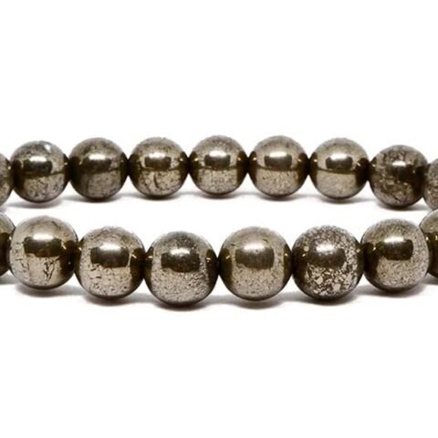 Pyrite Natural Crystal Bracelet Lab Certified 8 mm Semi Precious Gemstone Unisex AAA Grade Premium Stretchable Band Bracelet for Healing Meditation and Manifestation