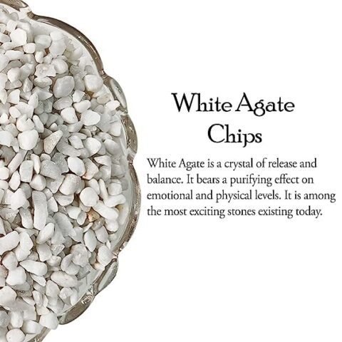Divinity Healing Crystals Natural Pure White Agate Chips for Healing Meditation, Reiki, Vastu, Decor, Spirituality and Manifesting Abundance in Life