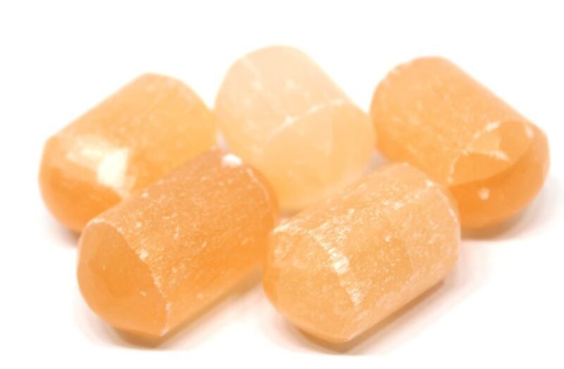 Orange Selenite Natural Healing Crystal Tumble Stone (Value Pack of 2 AAA Grade Natural Tumbles)
