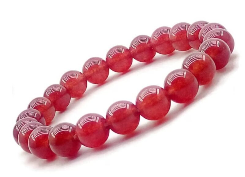 Balance Chakras with Natural Crystal Certified healing bracelets. Stretchable - 8MM beads Bracelets for men & women.(Ruby Onyx Bracelet)