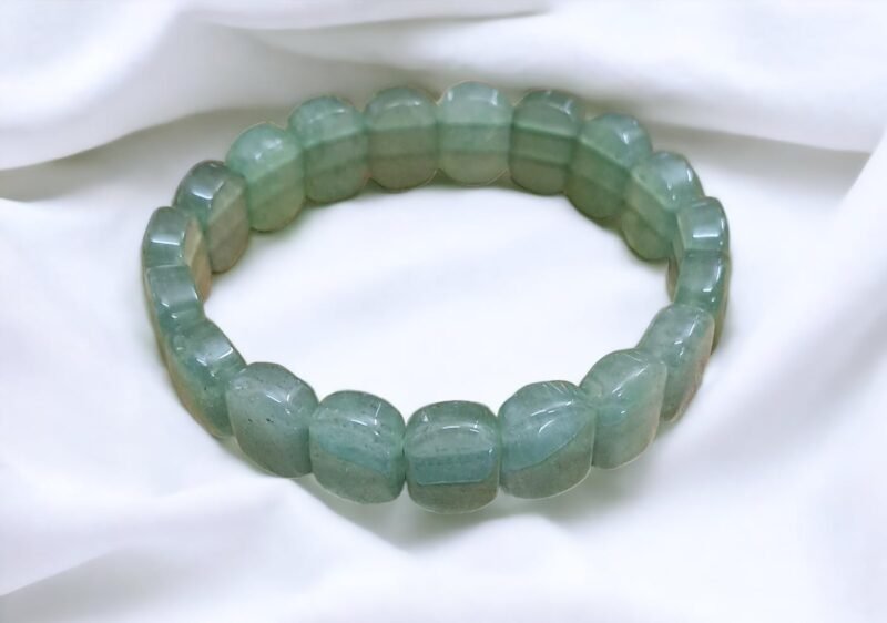 Divinity Crystals Pure Green Aventurine Flat Faceted Certified 10 mm Unisex Bracelet for Abundance, Prosperity, Self Love, Wealth and Protection
