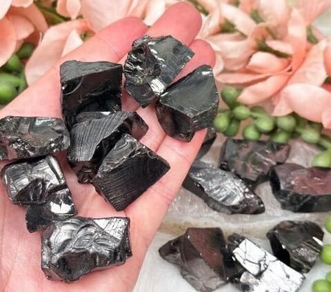 Natural Shungite Black Healing Crystal Raw/Rough Stone (100 Gram Plus)
