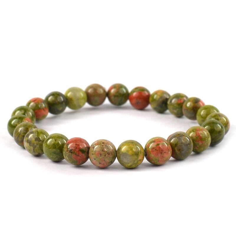 Unakite Natural Crystal Bracelet Lab Certified 8 mm Semi Precious Gemstone Unisex AAA Grade Premium Stretchable Band Bracelet for Healing Meditation and Manifestation - Image 2