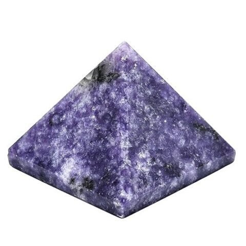 Divine Natural Lepidolite Certified Pyramid - 2" Inch Crystal Certified Pyramid for Positive Energy, Vastu, Reiki, Feng Shui and Chakra Healing Energy Balancing