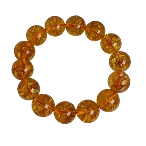 Divinity Healing Crystals Natural Citrine Pure Certified 14 mm Adjustable Band Unisex Bracelet Super AAA Quality for Healing Meditation Success and Abundance