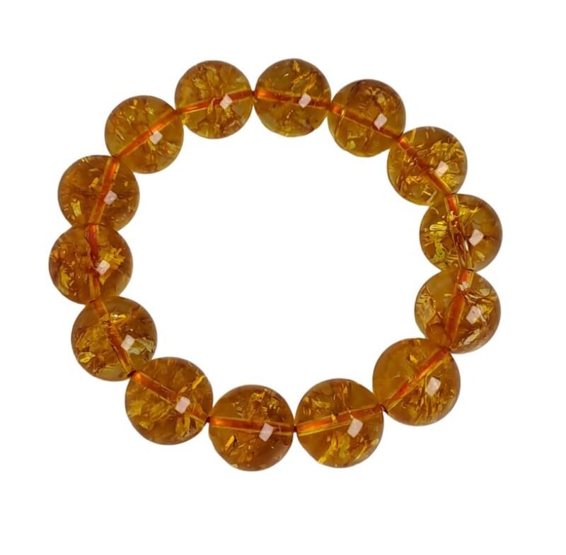 Divinity Healing Crystals Natural Citrine Pure Certified 14 mm Adjustable Band Unisex Bracelet Super AAA Quality for Healing Meditation Success and Abundance