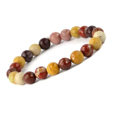 Natural Mookaite Semi Precious, Stone Bracelet, Crystal Stone 8mm Beads Bracelet Round Shape for Reiki Healing and Crystal Healing Chakra Stones