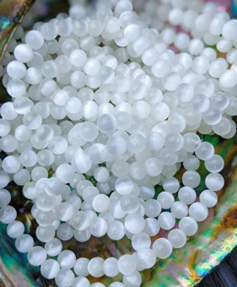 Selenite Bracelet 8mm AAA Super Quality Round Beaded Bracelet, Natural Selenite Stone Healing Bracelet for Yoga Meditation and Yoga