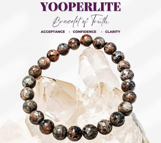 Divinity Natural Yooperlite 8mm Certified Stone Bracelet UV Reactive Fluorescent Stretch Bracelet Handmade Glowing Fire Rock Stone ? The Stone of Truth