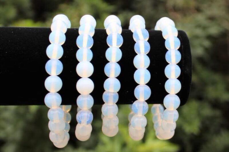 Opalite (Sea Opal Tiffany Stone) Bracelet Lab-Certified AAA Grade 8mm Stretchable Original Unisex Bracelet For Crown Chakra, Intuition, Inner Peace, Balance & Manifestation