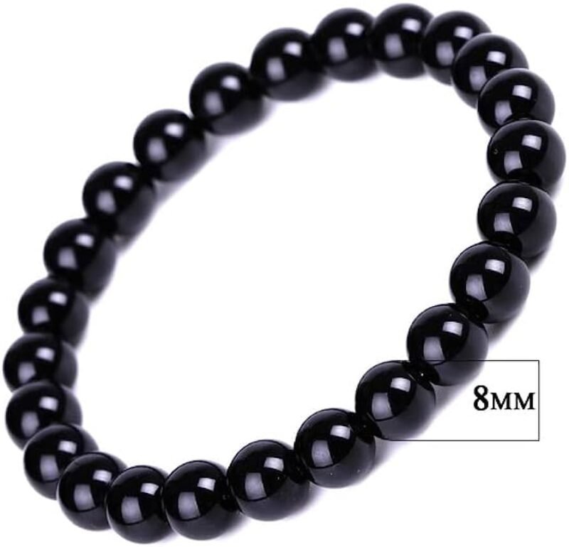 Divinity Natural Pure Certified Black Tourmaline 8mm Unisex Bracelet Super AAA Quality for Healing Meditation Success and Abundance