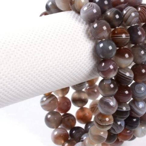 Divinity Botswana Agate Natural Pure Certified 8mm Unisex Bracelets Super AAA Quality for Healing Meditation Success and Abundance (Botswana Bracelet)