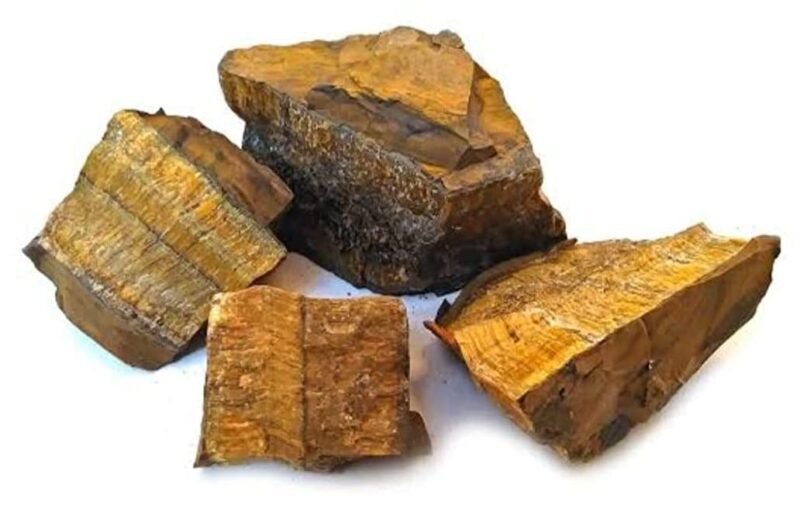 Natural Healing Crytal Tiger Eye Raw Rough Stones. Weight : 200 Grams | Pack of 4 to 8 Beautiful Natural Healing Crytal Raw Stones depending on Raw Crystal Stone Size | Hand Picked and Cleaned