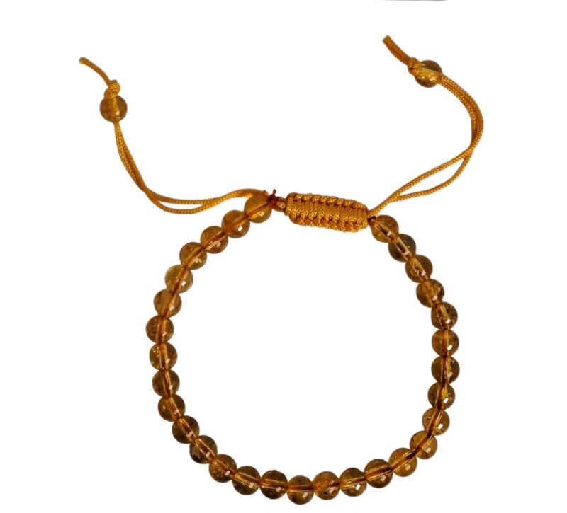 Divine Spirituals Natural Citrine Pure Certified Unisex 4 mm Thread Bracelet Super AAA Quality for Healing Meditation Success and Abundance