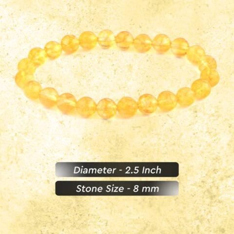 Natural Rose Quartz and Citrine Real Pure Crystal Certified 8 mm Bracelet Combo for Men and Women for Good Luck, Love, Abundance, Healing and Meditation