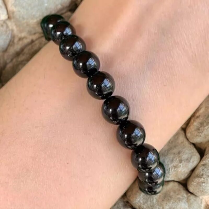 Natural Black Tourmaline Bracelet 8mm Stretchable Original Semi Precious Gemstone Bracelet For Grounding, Protection, Removing Negativity For Men & Women - Image 6