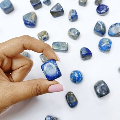 Divinity Healing Crystals Natural Tumble Stone Crystal Tumble Stone Crystals Gemstones Tumbled Pebble Stones for Reiki Healing (Lapis Lazuli Tumble Stone)Value Pack Of 2