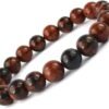 Mahogany Obsidian Natural Crystal Bracelet Lab Certified 8 mm Semi Precious Gemstone Unisex AAA Grade Premium Stretchable Band Bracelet for Healing Meditation and Manifestation