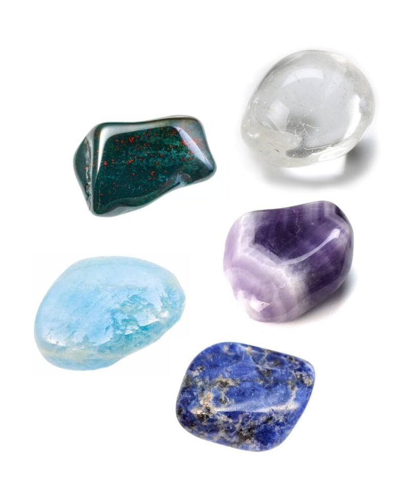 Zodiac Natural Crystal Tumble Set Pisces Sun Sign Premium Birthstone Gemstone Tumble Crystal Kit for Healing Meditation Financial Abundance and Good Luck