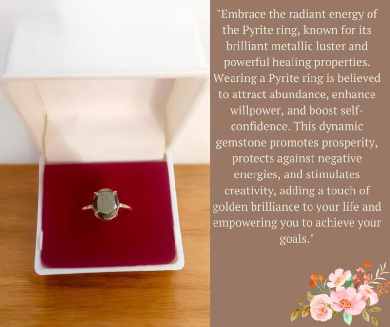 Premium Pyrite Diamond-Cut Natural Gemstone Ring AAA Grade Adjustable Lab-Certified Unisex Original Pyrite Crystal Money Magnet For Abundance, Prosperity & Manifestation