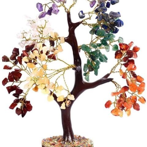 Seven Chakra Crystal Tree - Decorative Item for Home Decor Showpieces for Good Luck Money Crystal Tree Gift Items Room Decor Wedding Gift Standard Size - Multicolor, 1 Piece