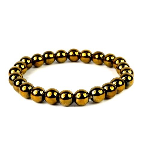 Natural Certified 8MM Healing Crystal Gem Stone Crystal Bracelet for Men and Women (Golden Pyrite Bracelet)