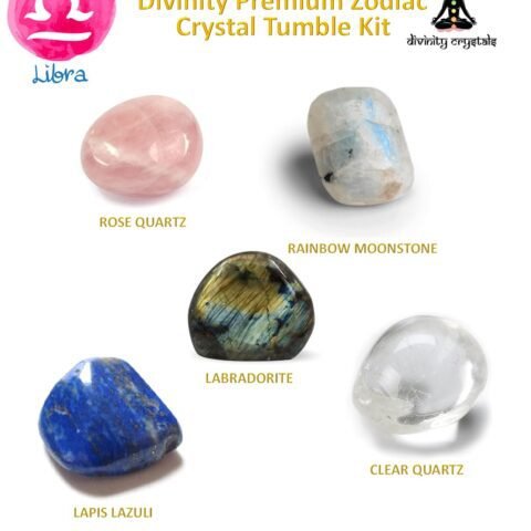 Divinity Zodiac Libra Premium Birthstone Gemstone Tumble Crystal Kit for Healing, Meditation Abundance and Good Luck