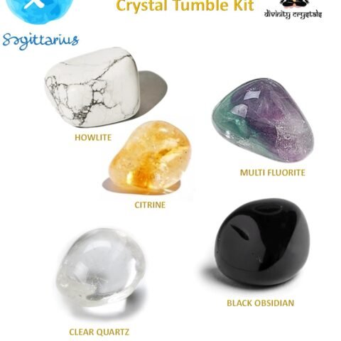 Divinity Zodiac Sagittarius Premium Birthstone Gemstone Tumble Crystal Kit for Healing, Meditation Abundance and Good Luck
