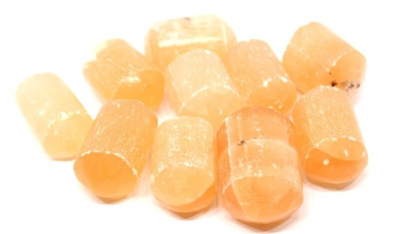 Orange Selenite Natural Healing Crystal Tumble Stone (Value Pack of 2 AAA Grade Natural Tumbles)