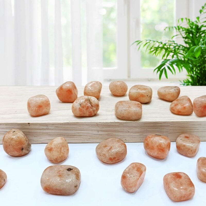 Divinity Healing Crystals Natural Tumble Stone Crystal Tumble Stone Crystals Gemstones Tumbled Pebble Stones for Reiki Healing ( Sunstone Tumbled Stone ) Value Pack Of 2