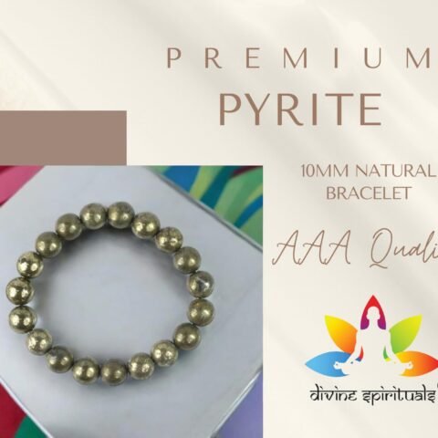Natural Pyrite Bracelet AAA Grade Lab-Certified Original Stretchable 10mm Real Crystal Unisex Bracelet For Prosperity, Abundance & Manifestation