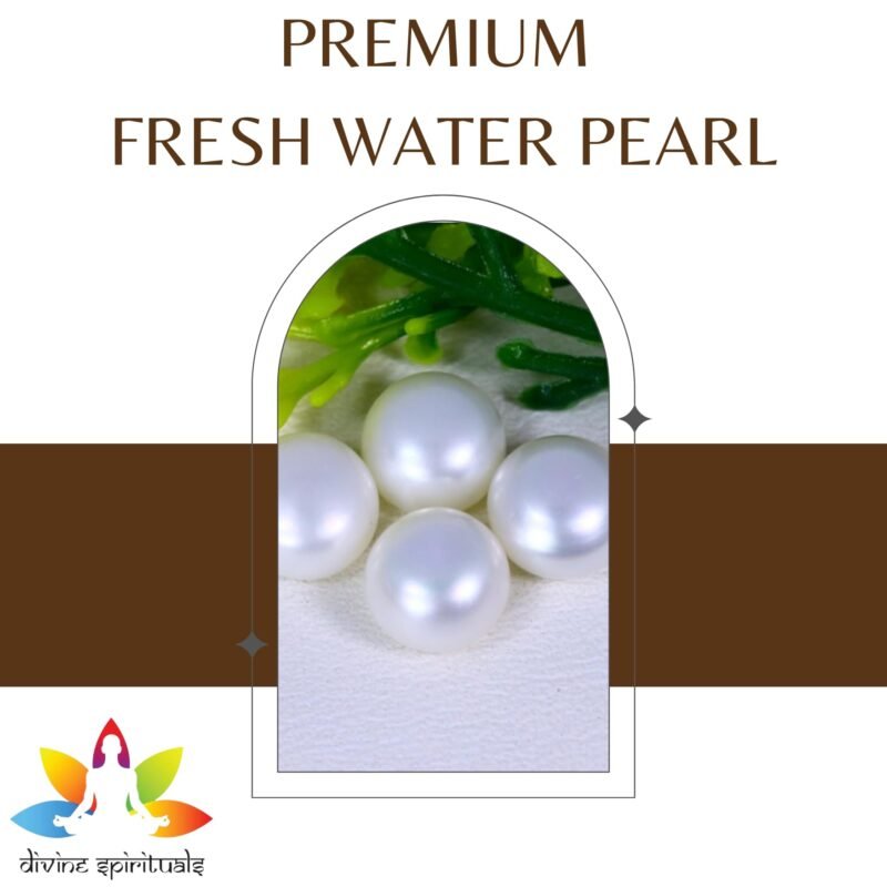 Natural Premium Fresh Water Pearl (Original Moti) Lab-Certified AAA Grade Round Cabachon Gems For Moon, Love, Stress Reduction & Ring Jewelry For Men & Women approx. 5 Carat - Image 3