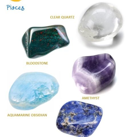 Divinity Zodiac Pisces Premium Birthstone Gemstone Tumble Crystal Kit for Healing, Meditation Abundance and Good Luck