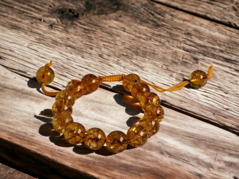 Divinity Natural Citrine Pure Certified 10 mm Adjustable Thread Unisex Bracelet Super AAA Quality for Healing Meditation Success and Abundance
