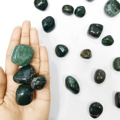 Divinity Healing Crystals Natural Tumble Stone Crystal Tumble Stone Crystals Gemstones Tumbled Pebble Stones for Reiki Healing (Bloodstone Tumbled Stone) Value Pack Of 2