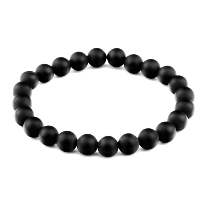 Natural Black Onyx Semi Precious, Stone Bracelet, Crystal Stone 8mm Beads Bracelet Round Shape for Reiki Healing and Crystal Healing Chakra Stones