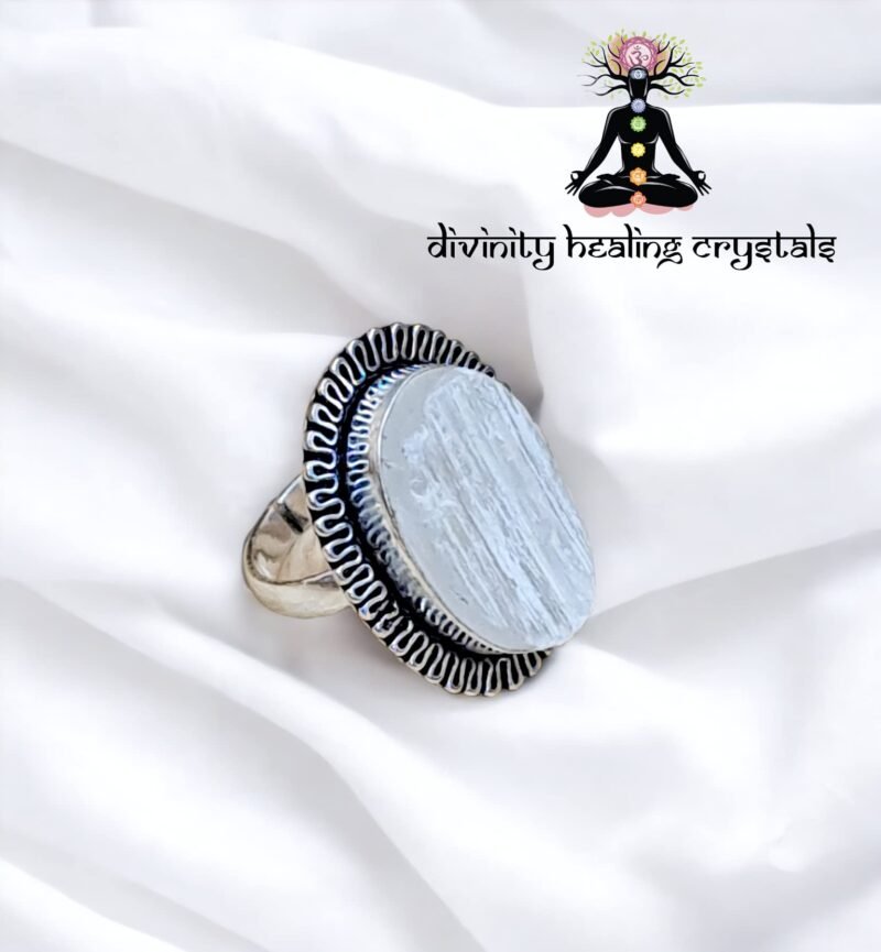 Divine Certified Selenite Pure Crystal Ring for Abundance, Prosperity, Self Love, Wealth and Protection (Selenite Ring) - Image 4