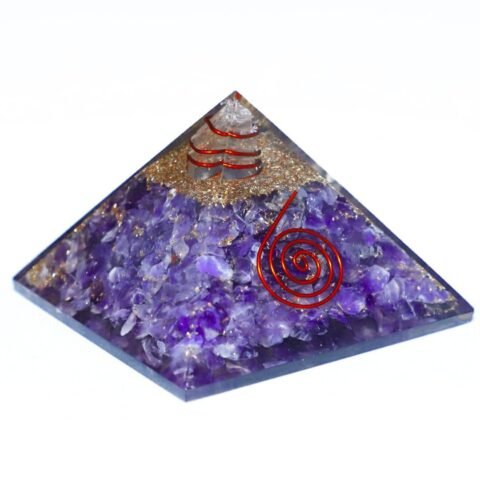 Natural Amethyst Orgone Pyramid Vastu for Home Study Table Office Desk Reiki Feng Shui Reiki Symbol Crystal Showpieces for Home Decor Education Gifts