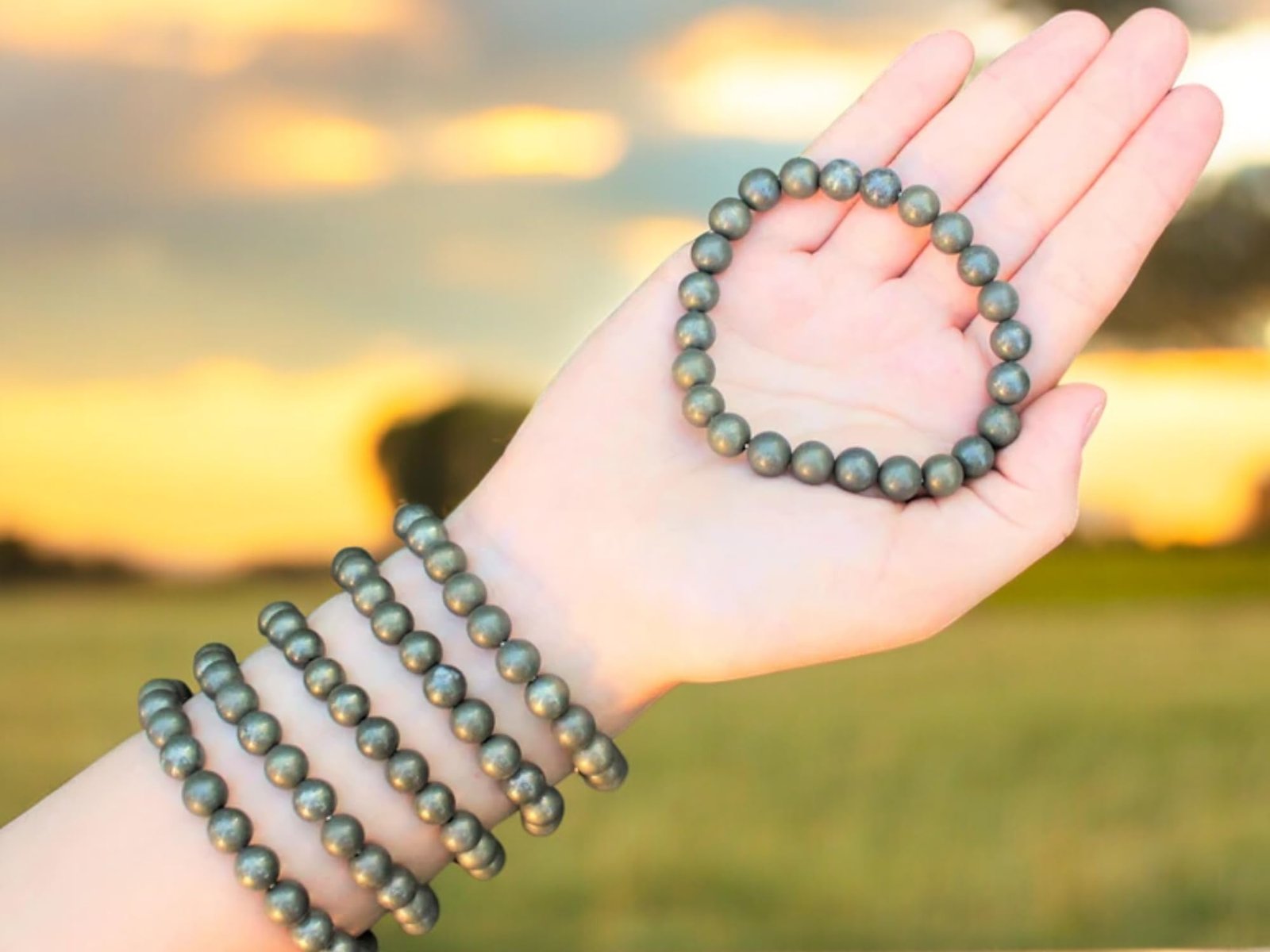 Natural Pyrite Bracelet AAA Grade Lab-Certified Stretchable 8mm Real Crystal Unisex Bracelet For Prosperity, Abundance & Manifestation