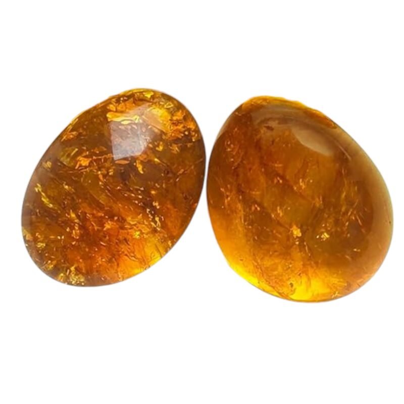 Natural Citrine Tumble Premium AAA Grade Original Crystal for Luck, Prosperity, Abundance for Meditation, Yoga, Healing (Pack of Two Beautiful Tumbles)