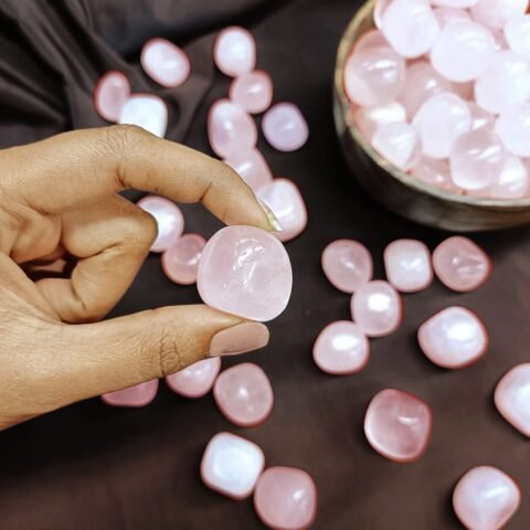 Divinity Healing Crystals Natural Tumble Stone Crystal Tumble Stone Crystals Gemstones Tumbled Pebble Stones for Reiki Healing ( Rose Quartz Tumbled Stone ) Value Pack Of 2