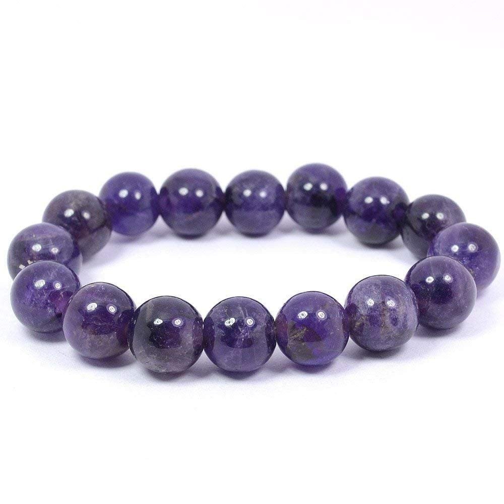 Natural Amethyst Crystal 10mm Certified Bracelet for Healing and Meditation - Manifest Abundance, Positivity, Good Luck, Health and Wealth